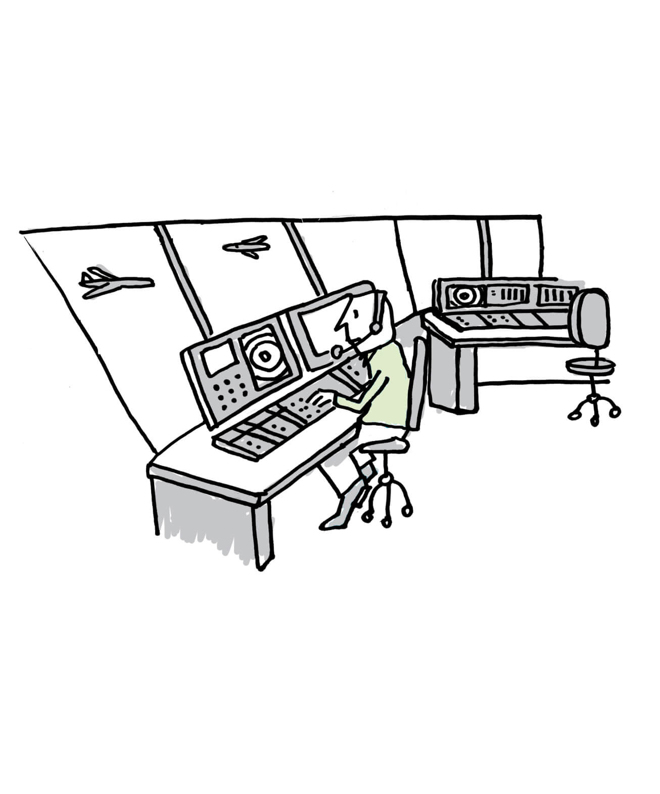 Kandidaat werkt aan een laptop